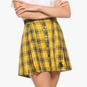 Harry Potter Hufflepuff Pleated Plaid Skirt
